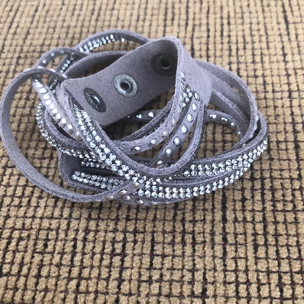 Chic Silver Studded Wrap Bracelet